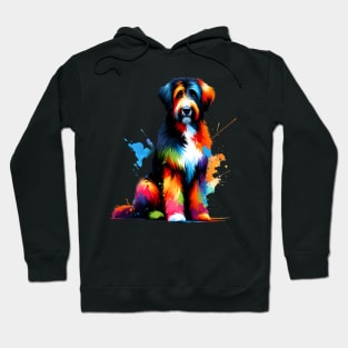 Colorful Abstract Berger Picard in Splash Art Style Hoodie